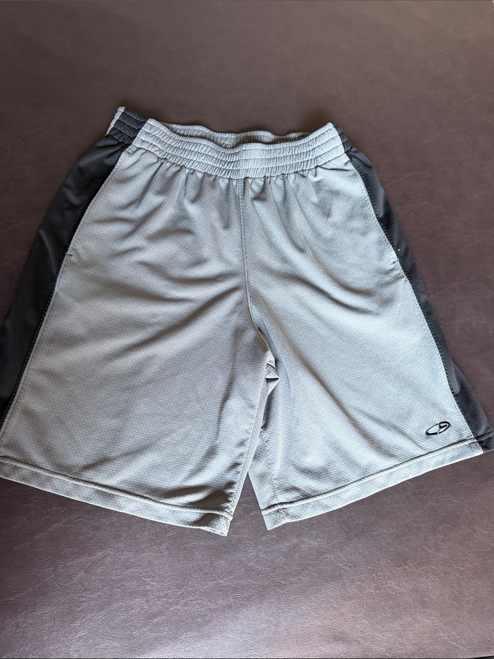 Men's Gray Champion Shorts with Black Side Panels